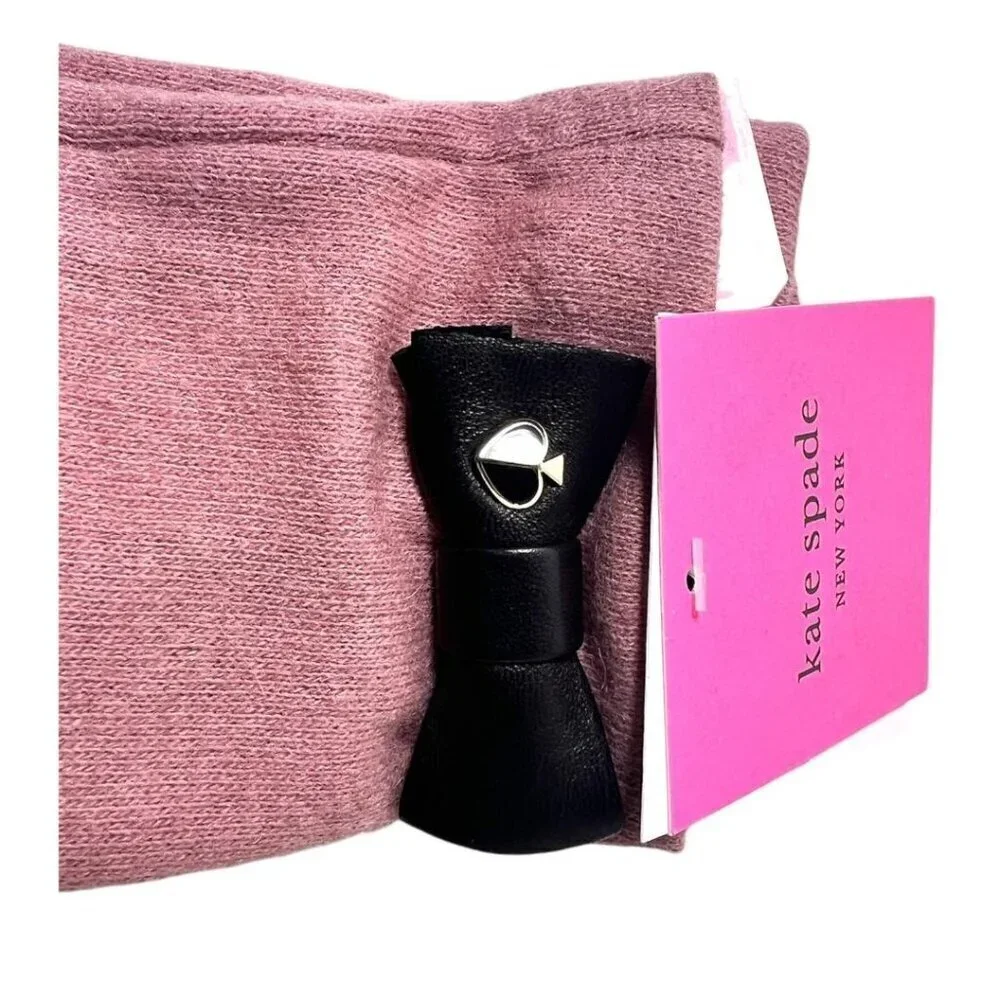 Kate Spade New York Womens Rose Bow Accent Wool Knit Touchscreen Gloves Sz M New